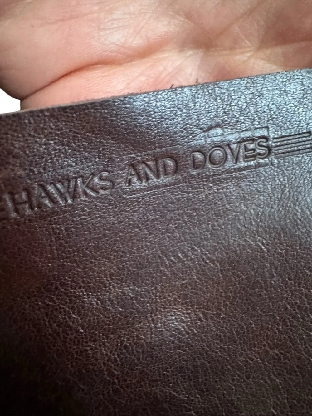 Hawks and Doves SHORT BROWN PORTER Leather Tote in Dark Brown